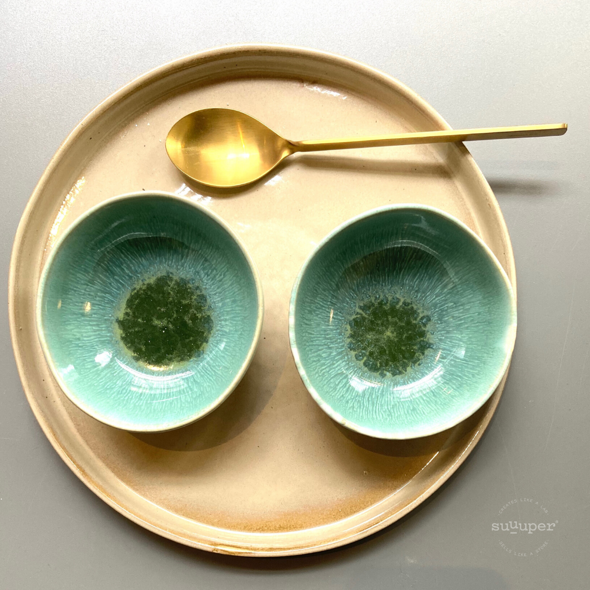 AQUA GLAZED BOWL by Suuuper