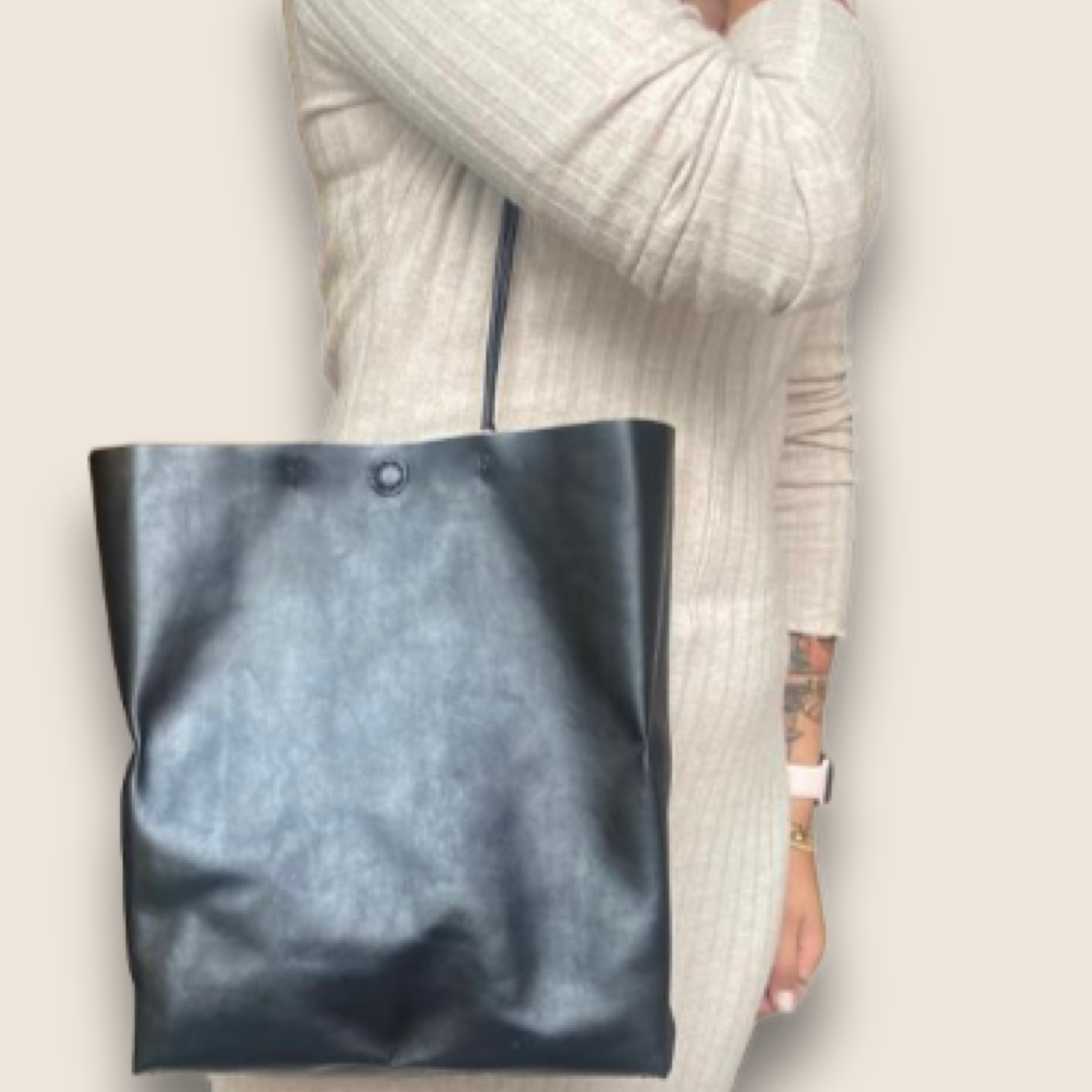 Leather Tote Bag By MouraCrafts