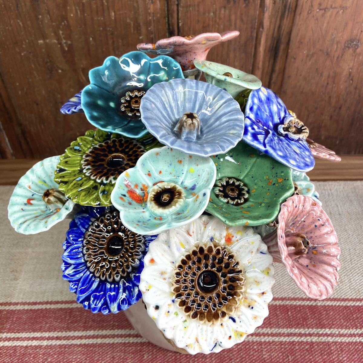 Bunch of handmade glaze flowers